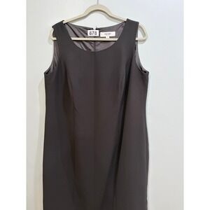Jones Studio Separates Womens 14W Black Sleeveless Sheath Dress Scoop Neck Lined